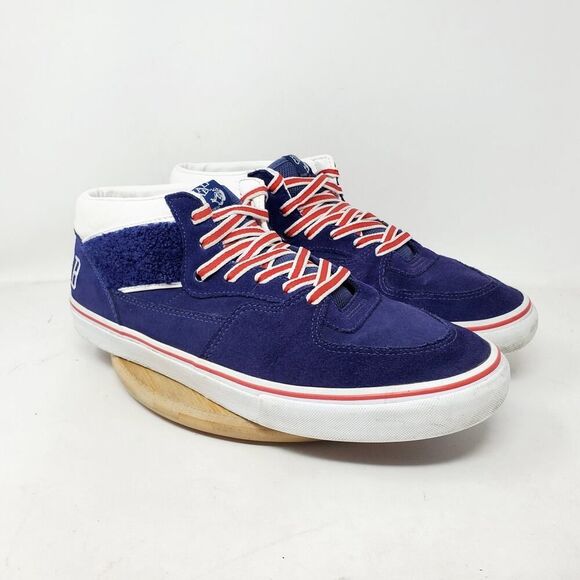 Vans Half Cab Pro Shoes Men 12 Blue Suede College Retro Skate Fat Tongue Sneaker - Picture 6 of 14